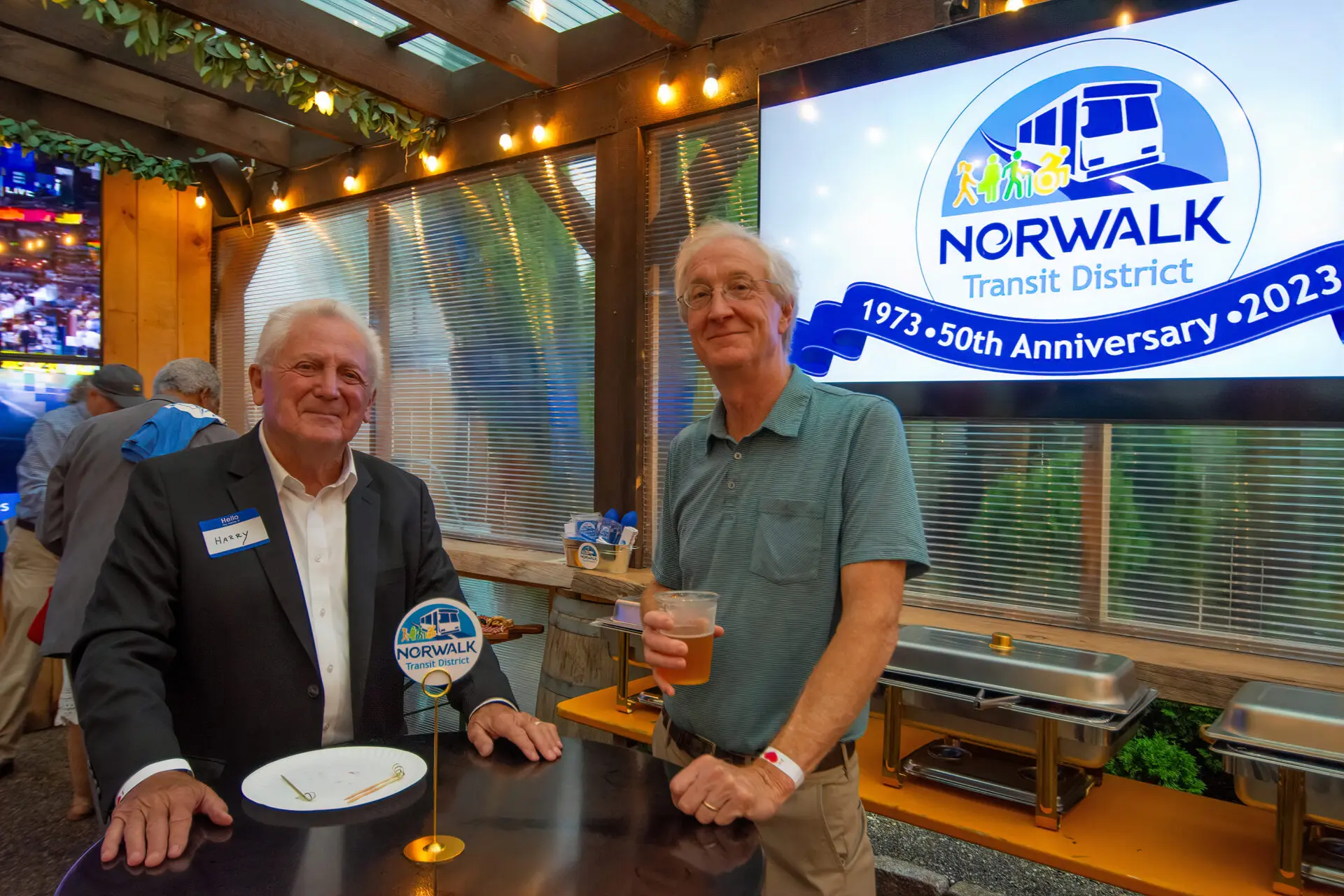 NTD 50th Anniversary. L-R: Norwalk Mayor Harry Rilling, Tom Livingston NTD CEO Matt Pentz